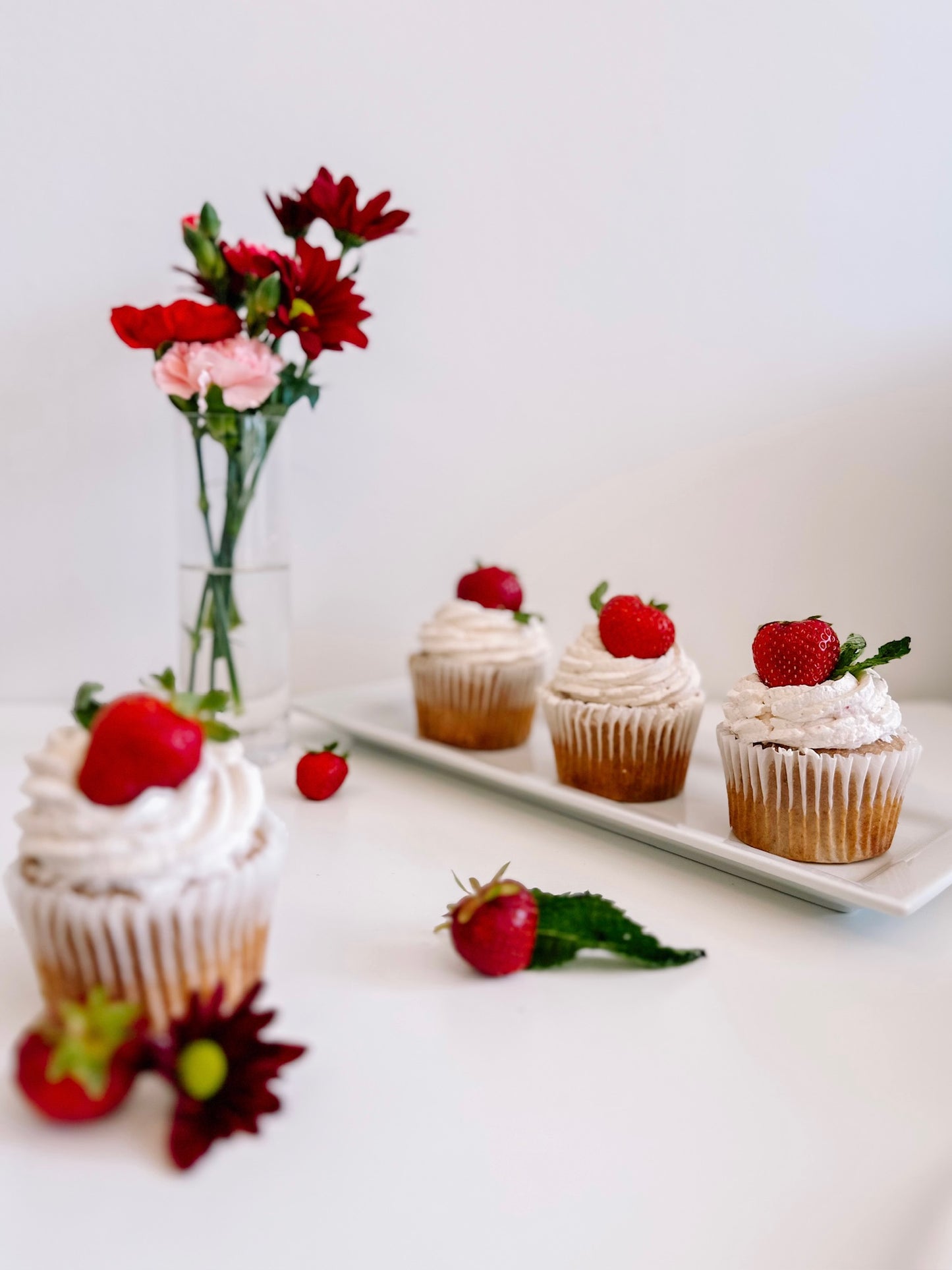 đ Cupcake aux fraises
